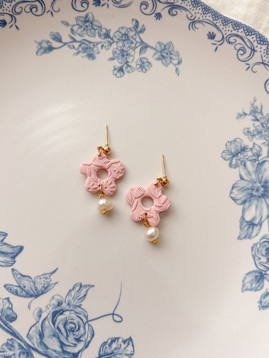 Funky Flower and Pearl Earrings