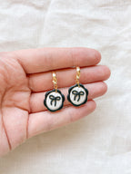 Black Bow Frame Earrings