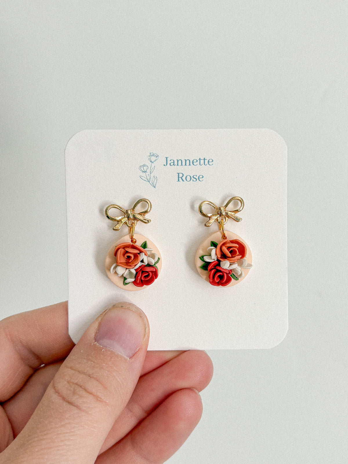 Bow + Fall Floral Earrings