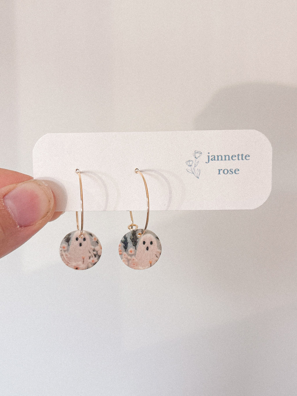 Floral Ghostie Hoop Earrings