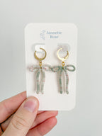 Plaid Dainty Bow Earrings