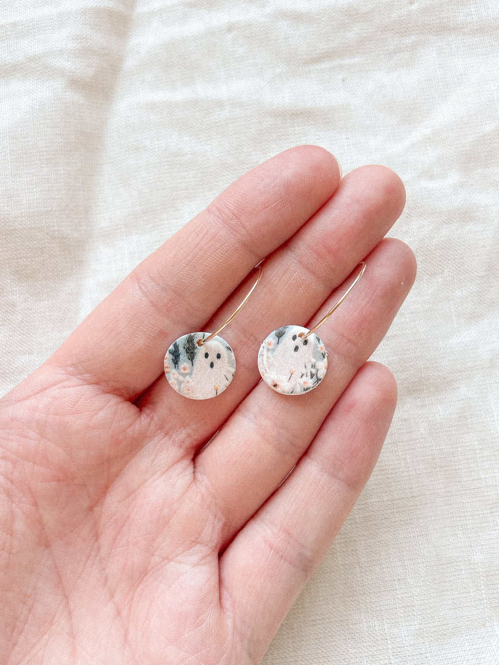 Floral Ghostie Hoop Earrings
