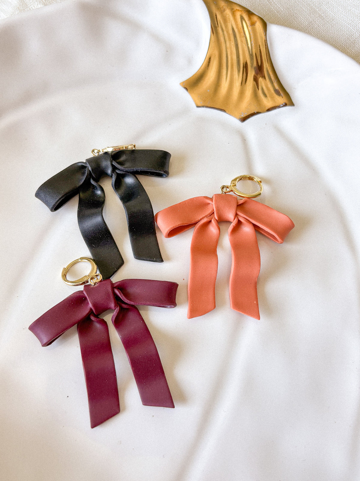 Fall Ribbon Bow Earrings