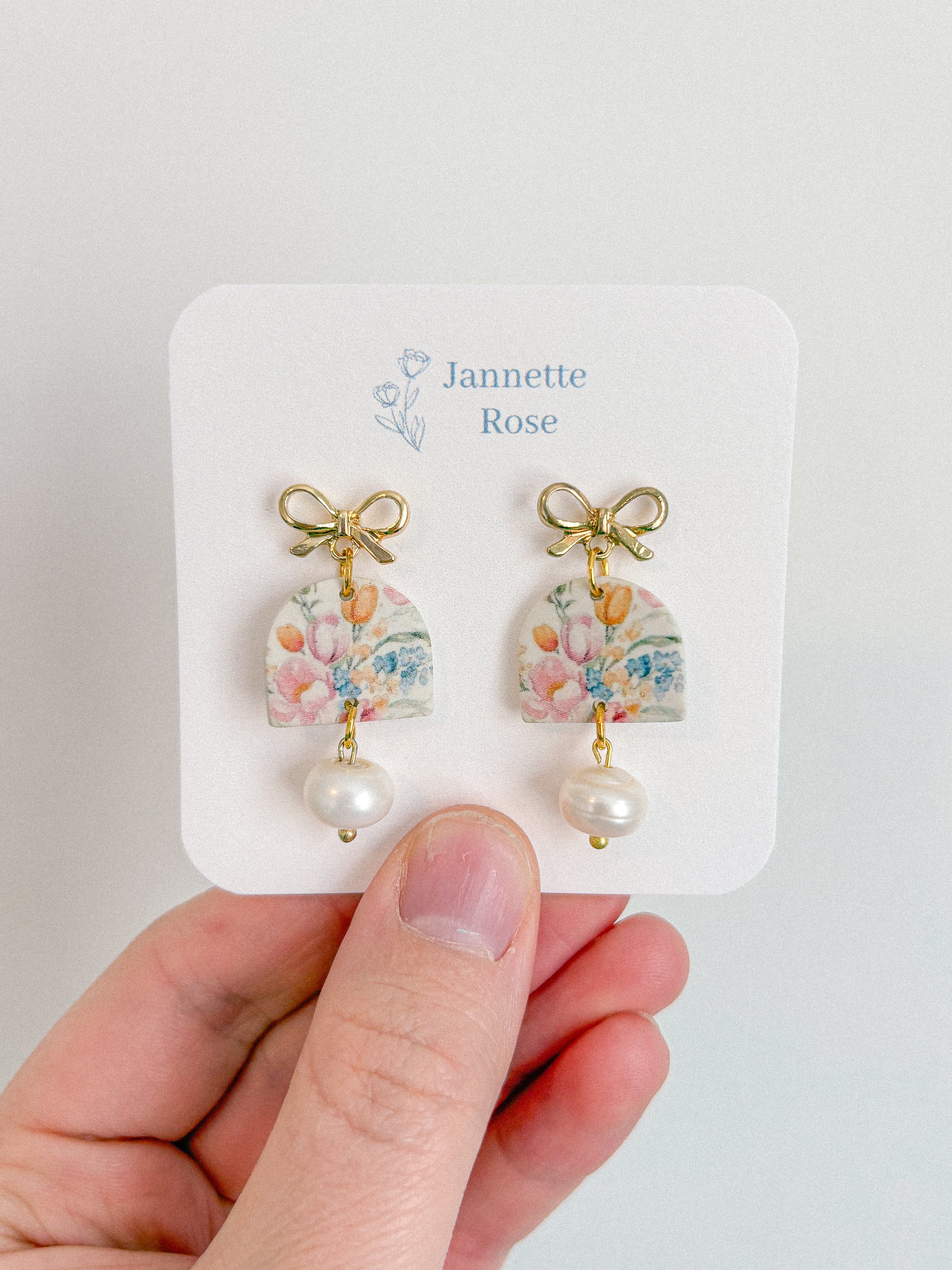 Bow + Pearl Dangle Earrings