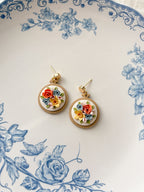 Floral Embroidery Earrings