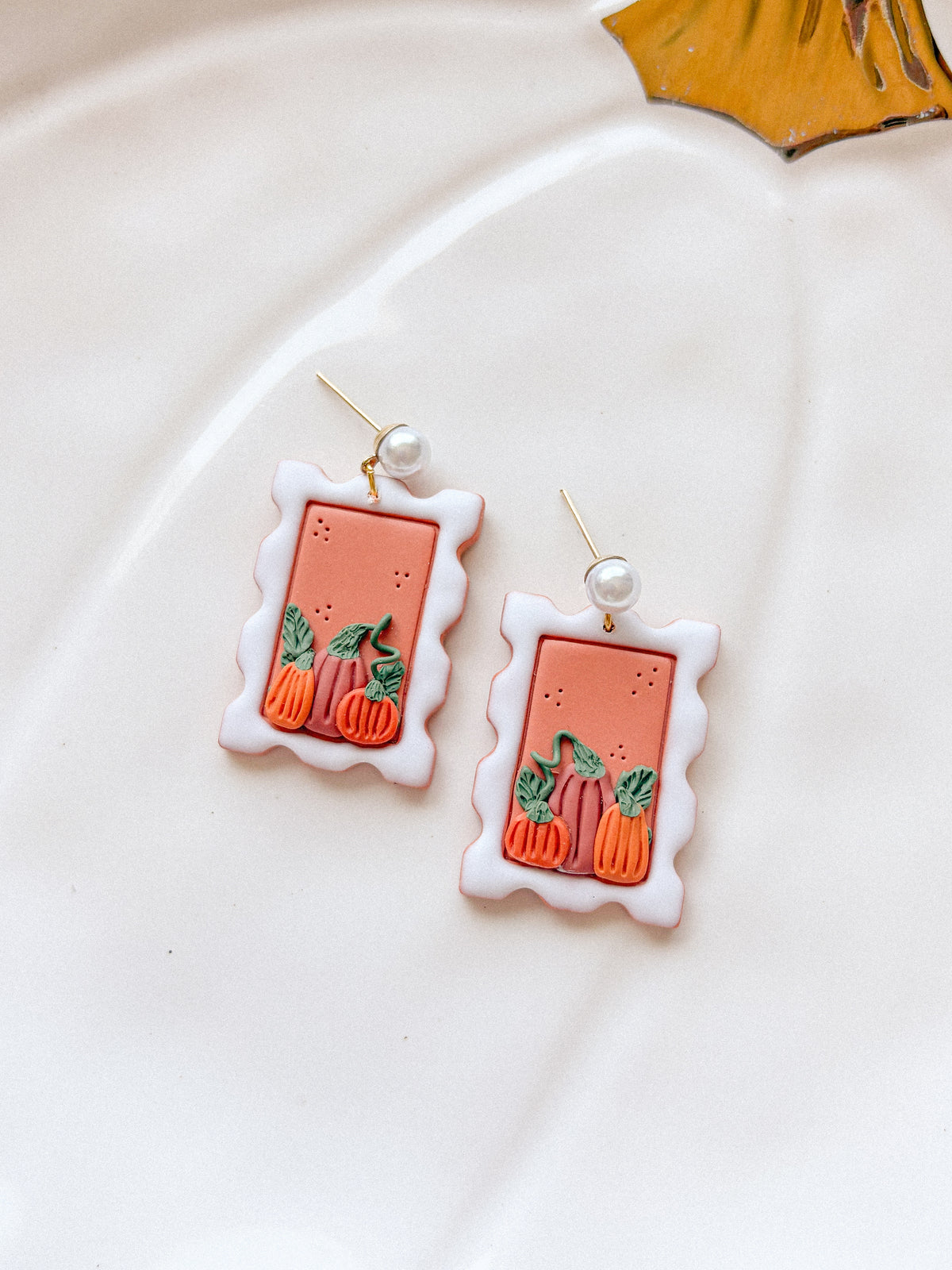 Fall Postage Stamp Earrings