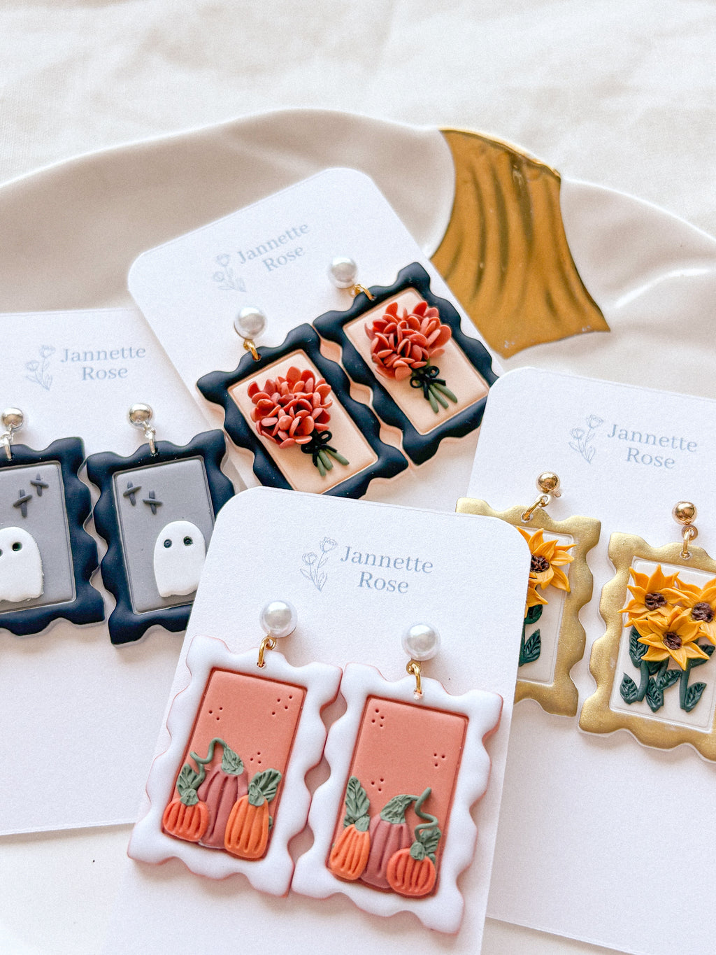 Fall Postage Stamp Earrings