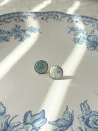 Blue Floral Stud Earrings