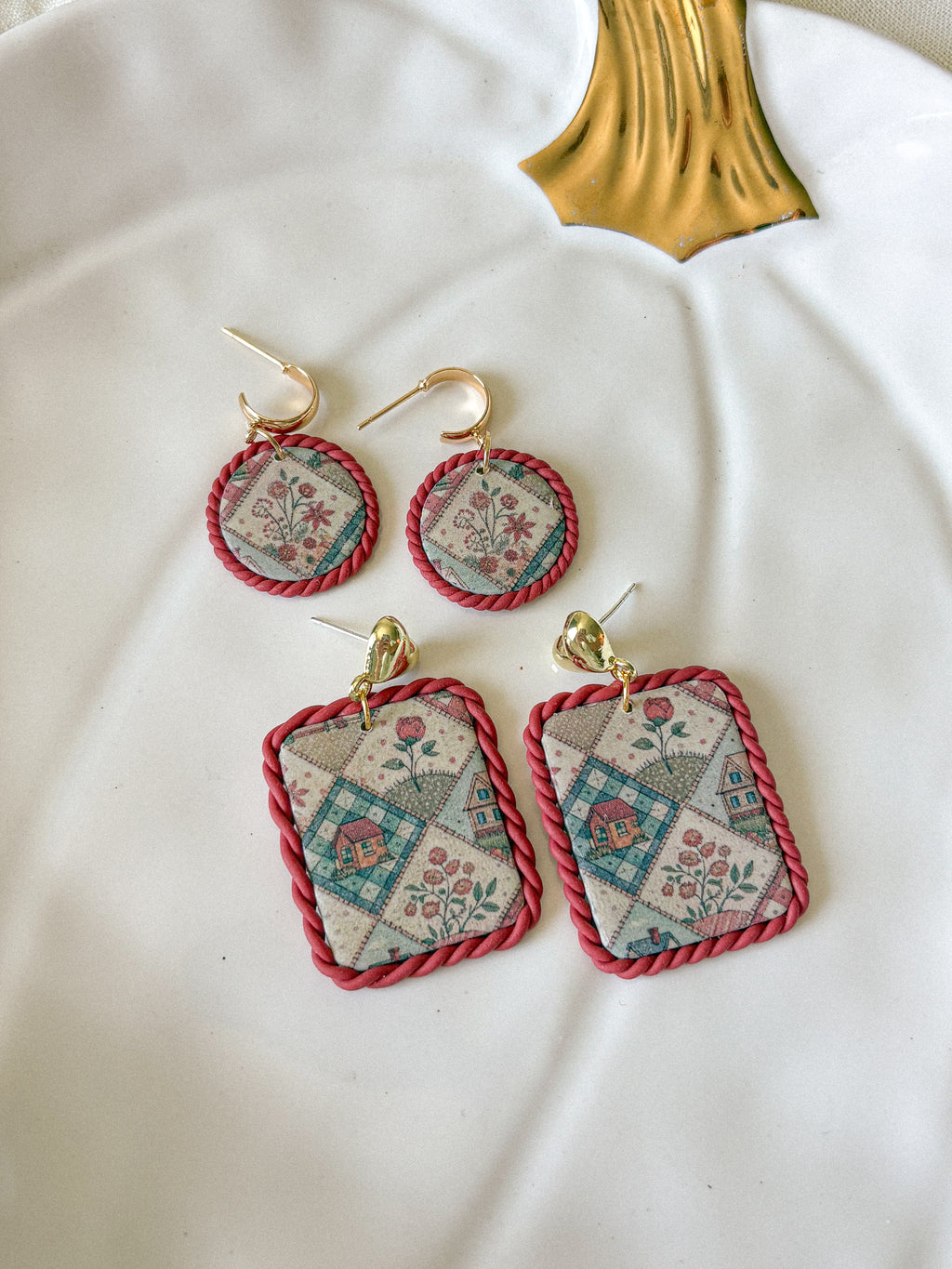Fall Patchwork Earrings