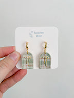 Plaid Bow Frame Earrings