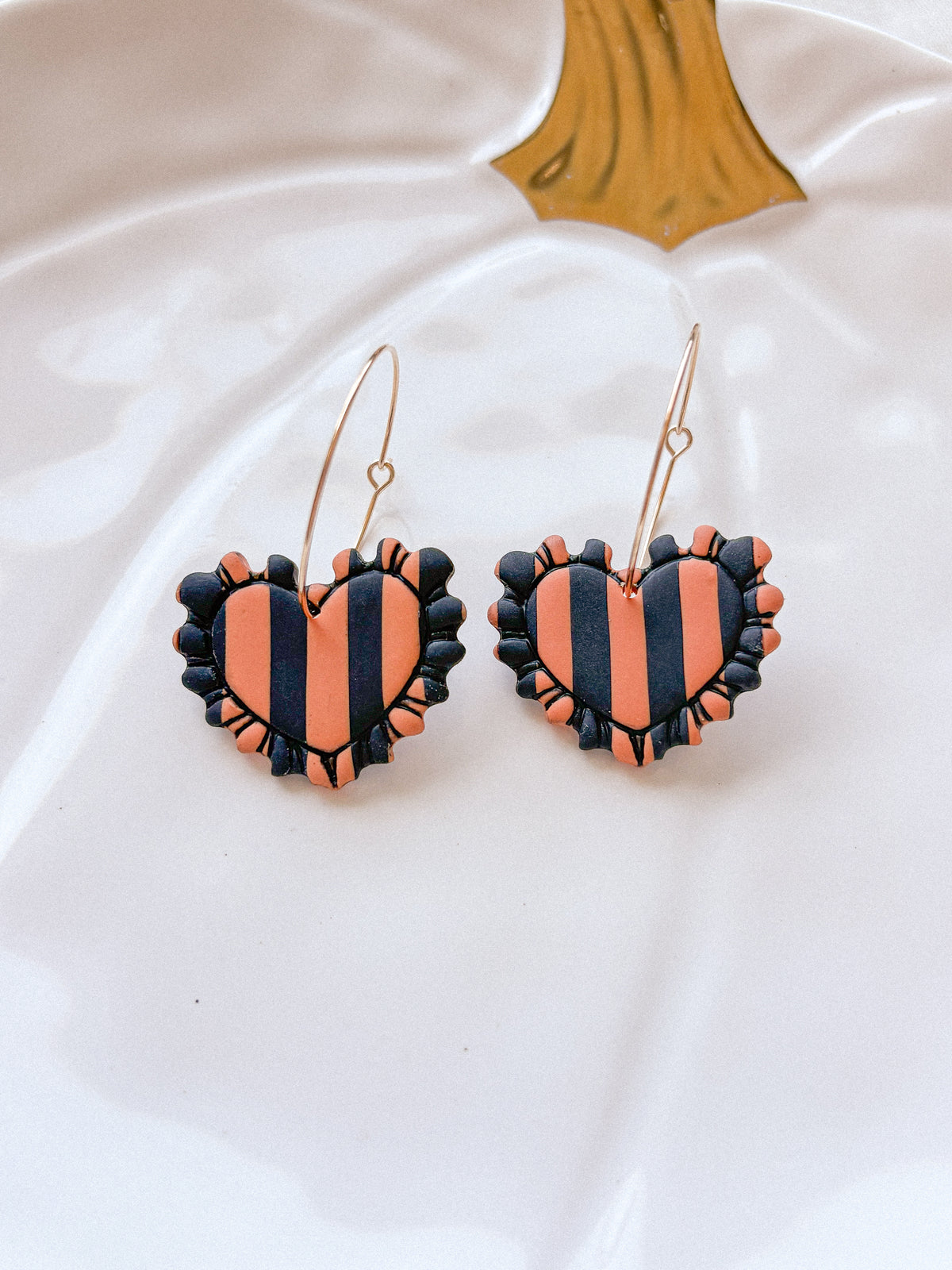 Ruffle Heart Earrings