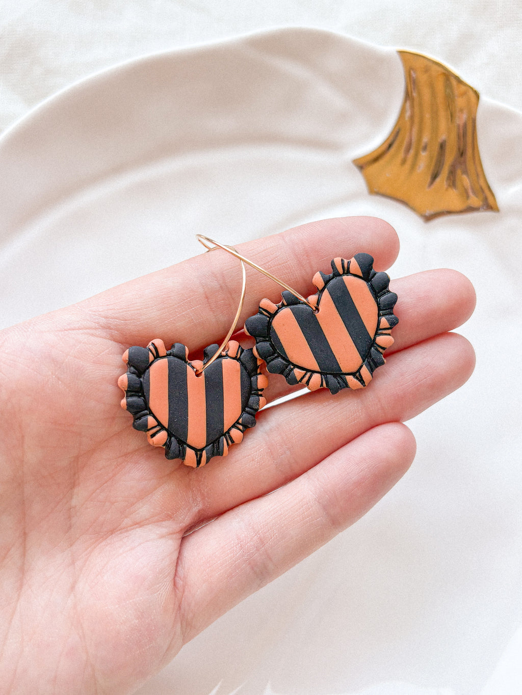 Ruffle Heart Earrings