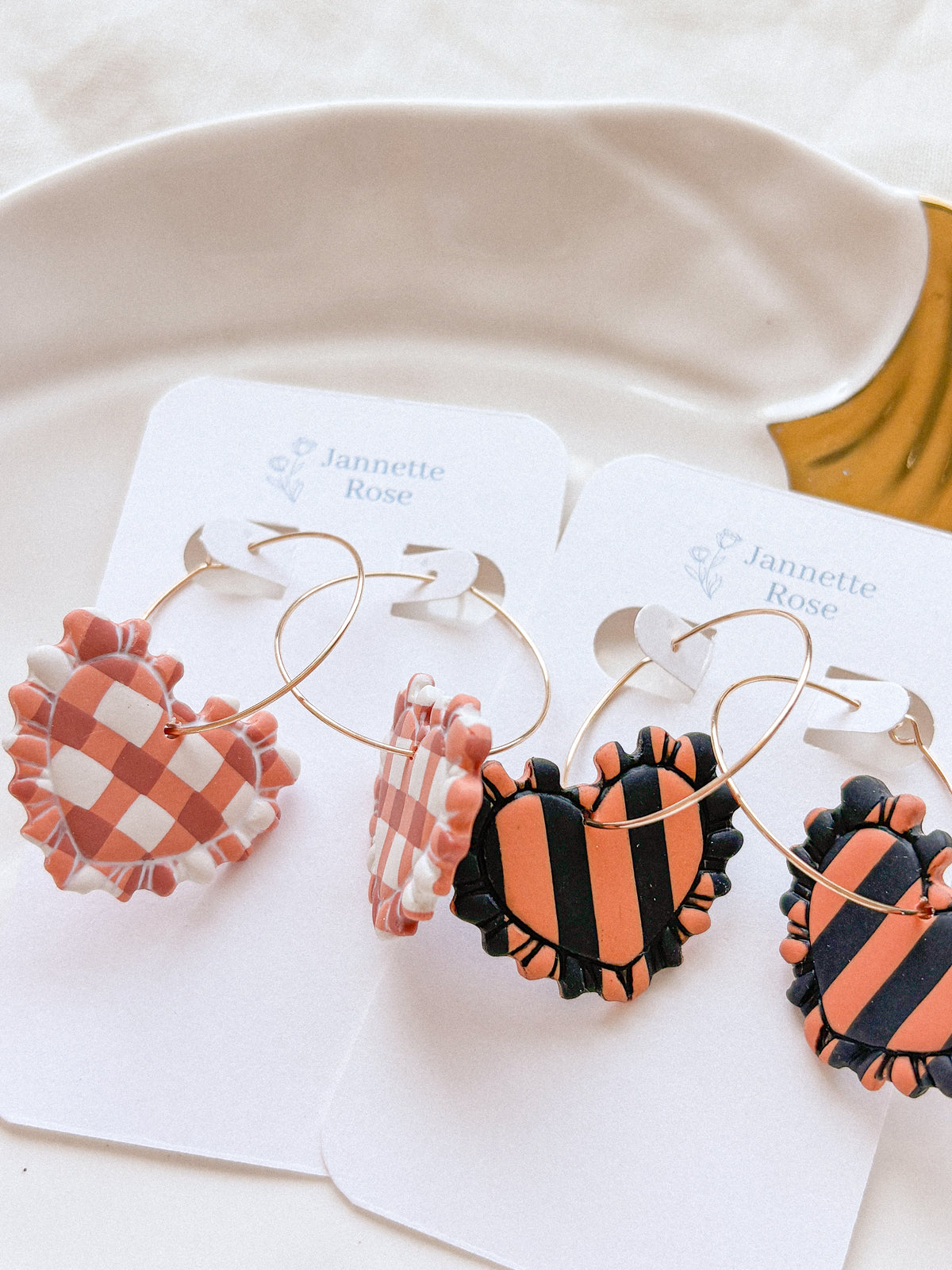 Ruffle Heart Earrings