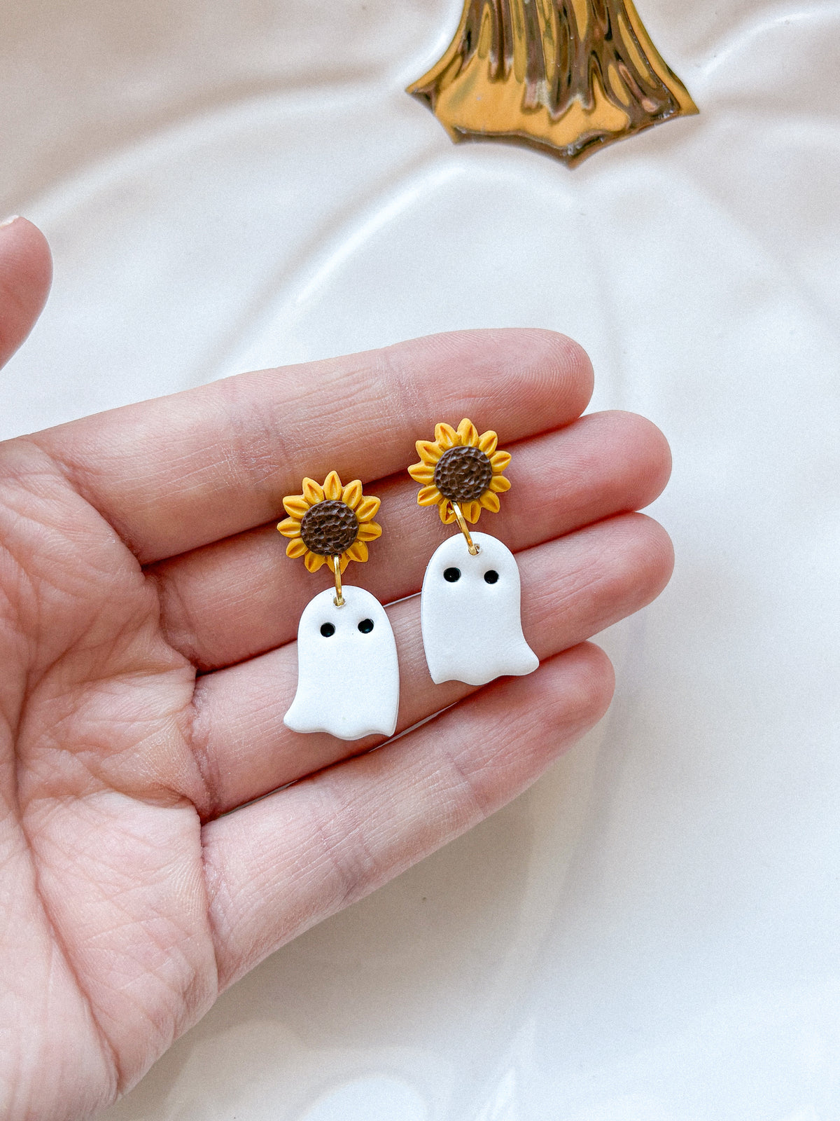 Sunflower Ghost Earrings