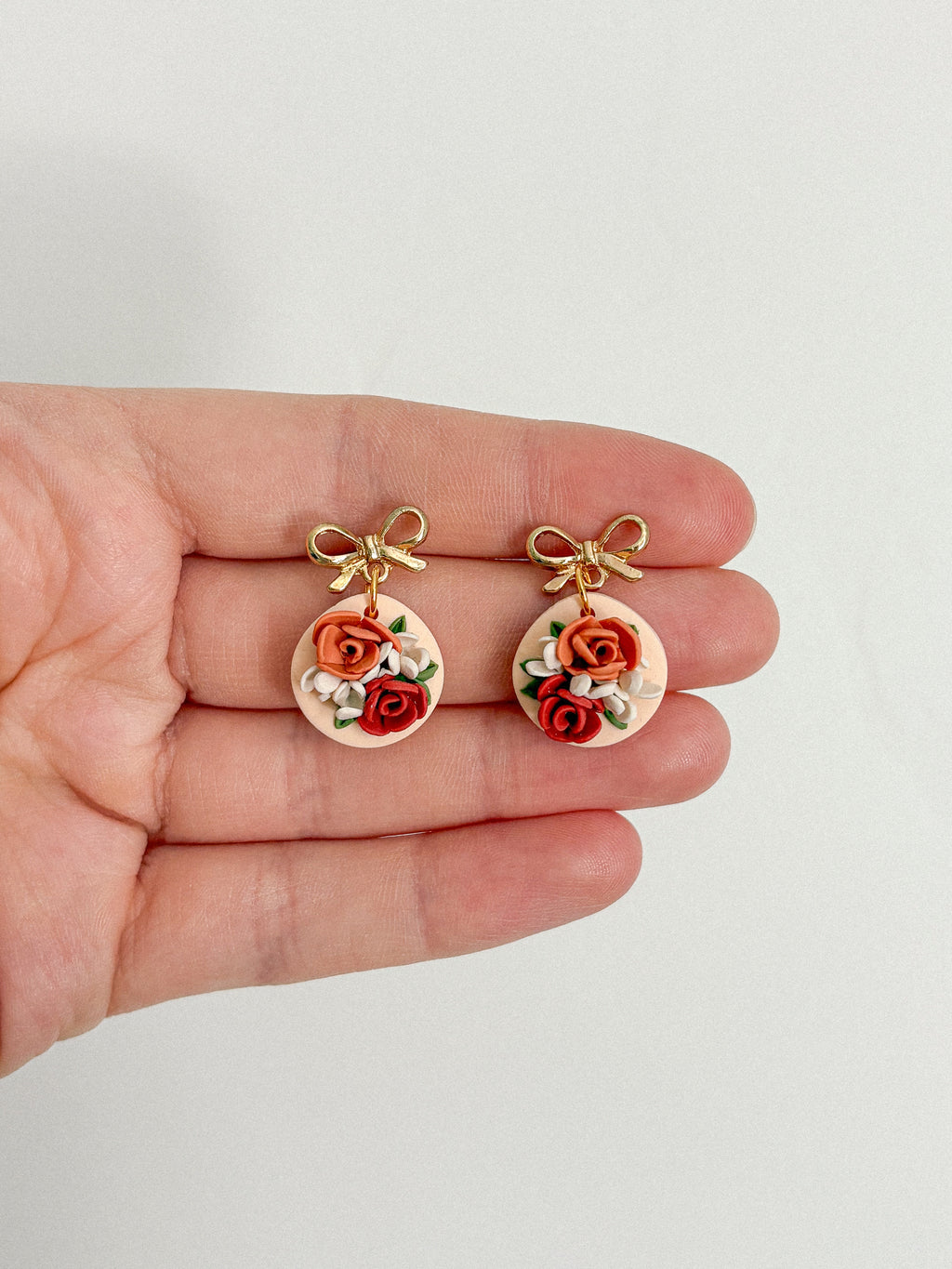 Bow + Fall Floral Earrings