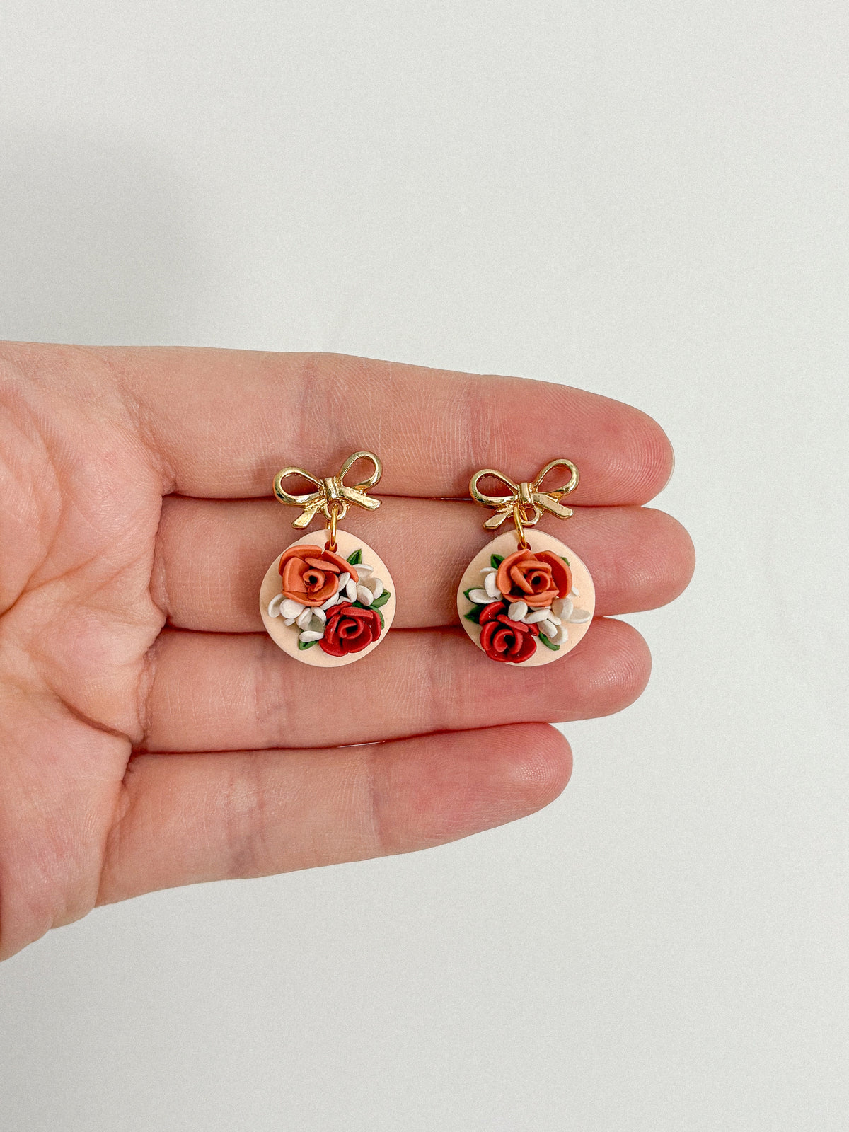 Bow + Fall Floral Earrings