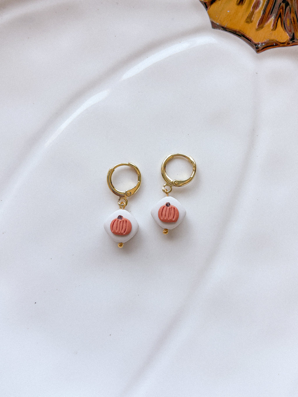 Pumpkin Bead Earrings