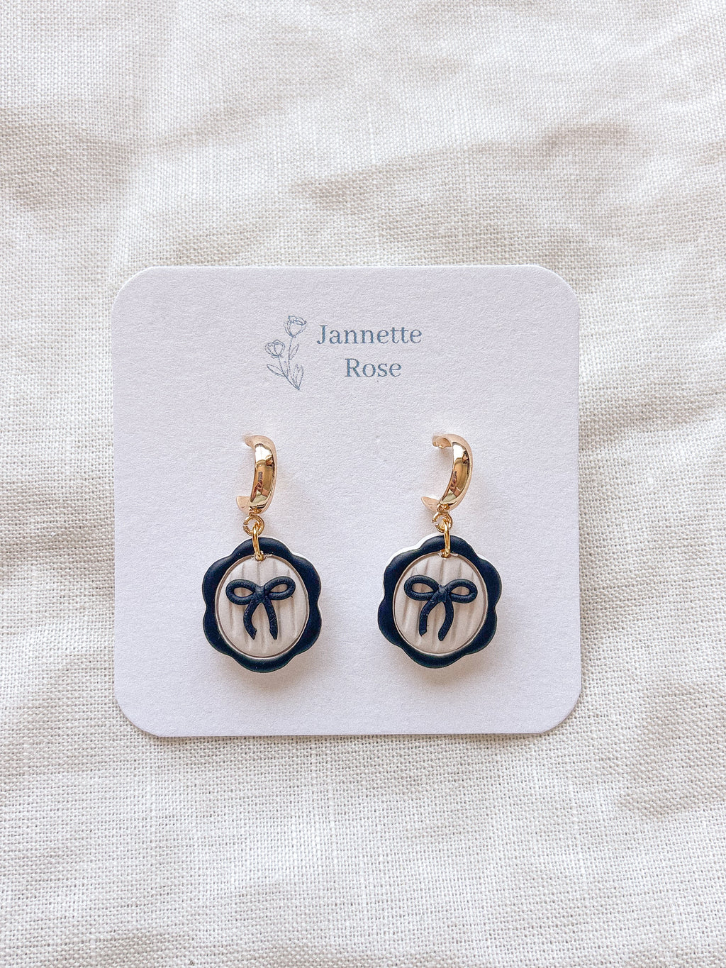 Black Bow Frame Earrings