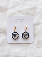 Black Bow Frame Earrings