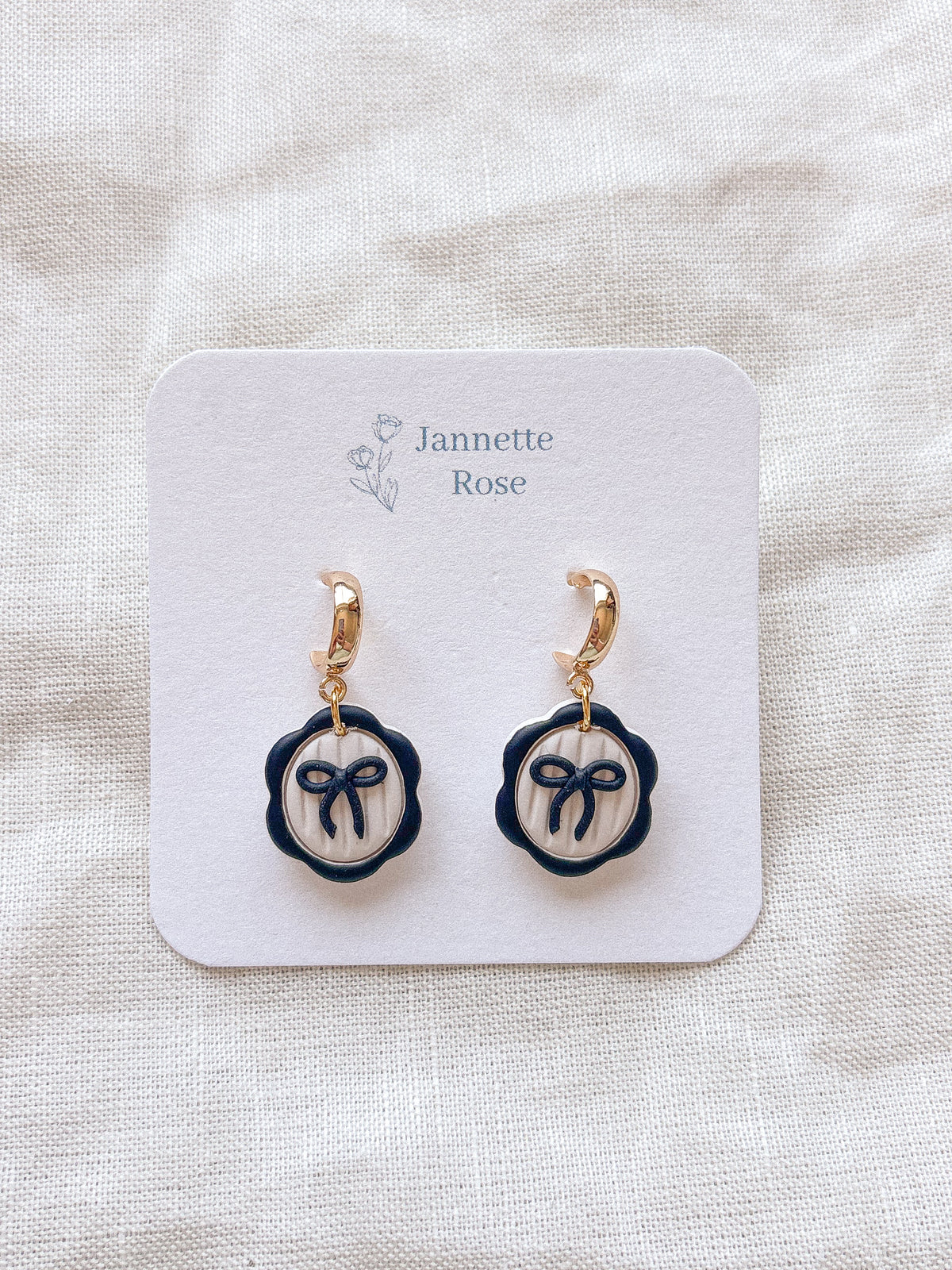 Black Bow Frame Earrings