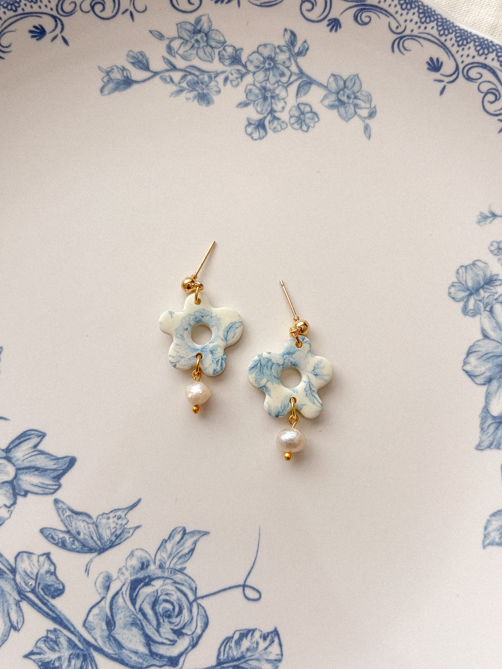 Funky Flower and Pearl Earrings
