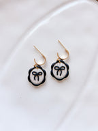 Black Bow Frame Earrings