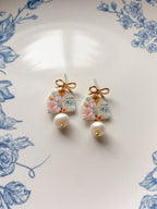 Bow + Pearl Dangle Earrings