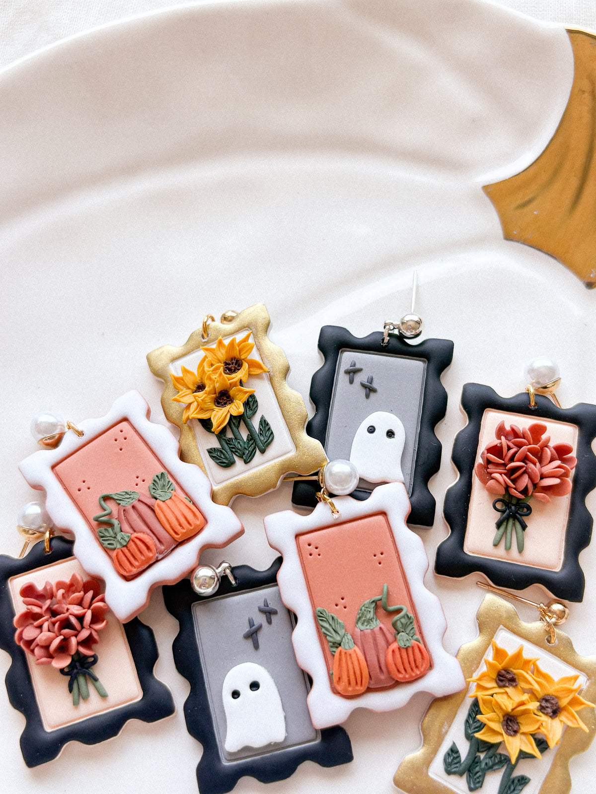 Fall Postage Stamp Earrings