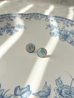 Blue Floral Stud Earrings