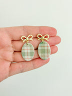 Oval and Bow Earrings