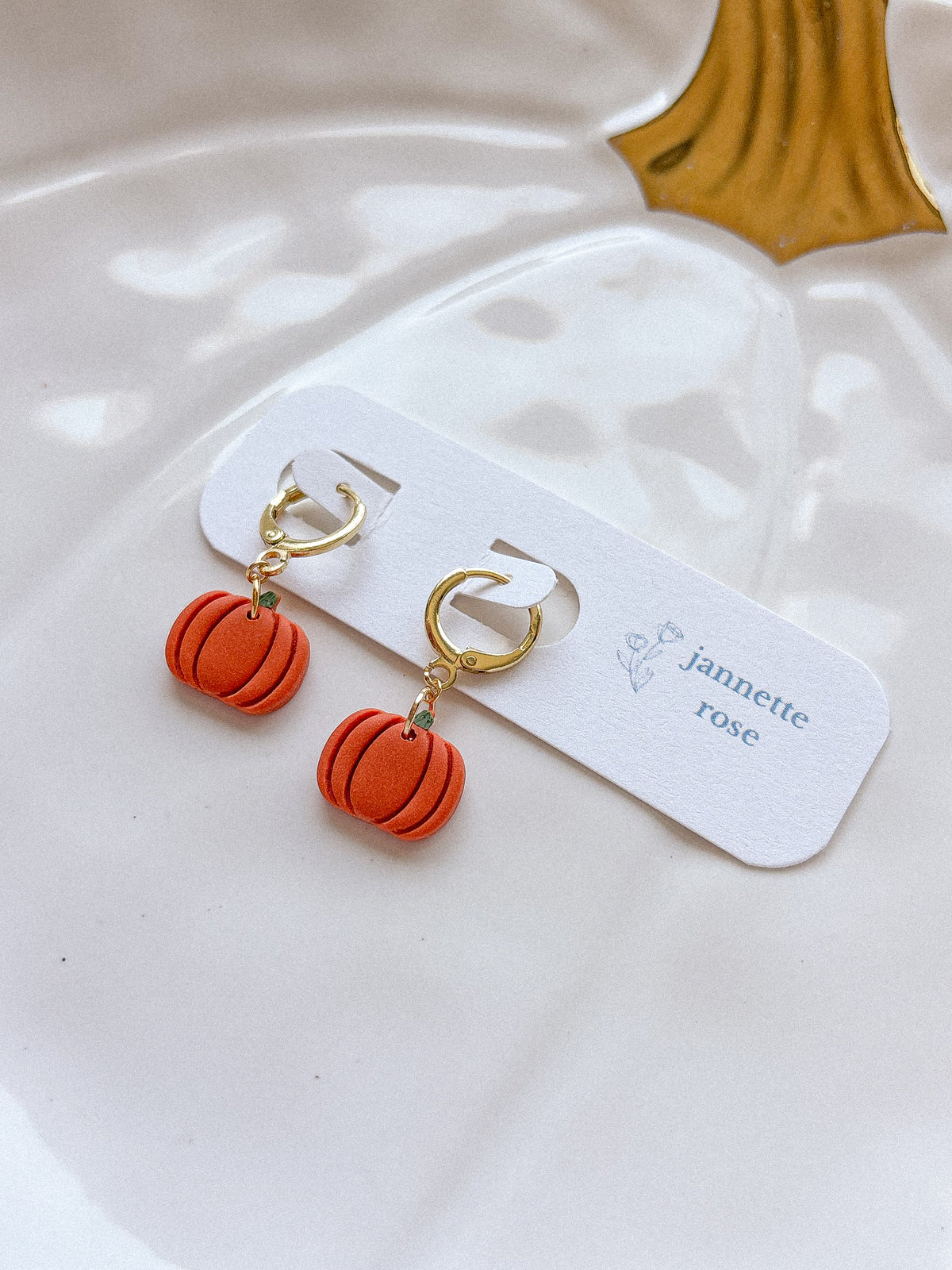 Pumpkin Huggie Earrings