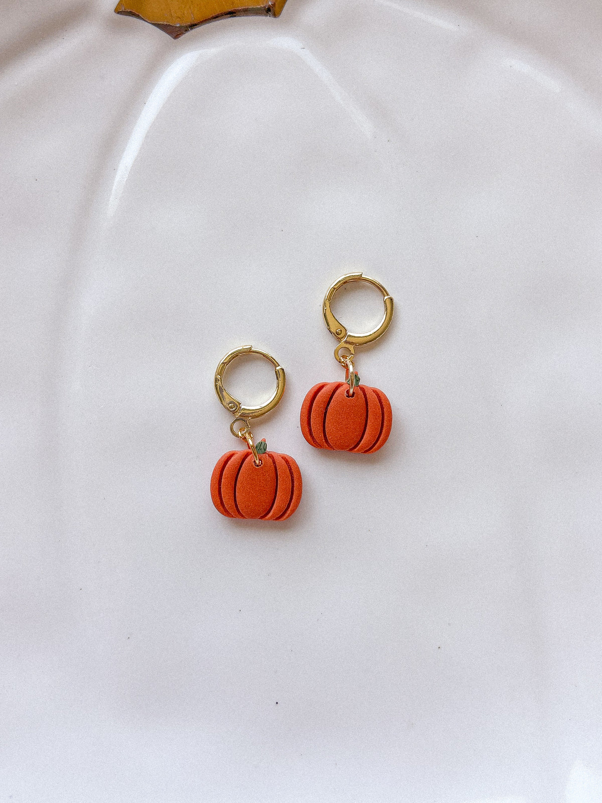 Pumpkin Huggie Earrings