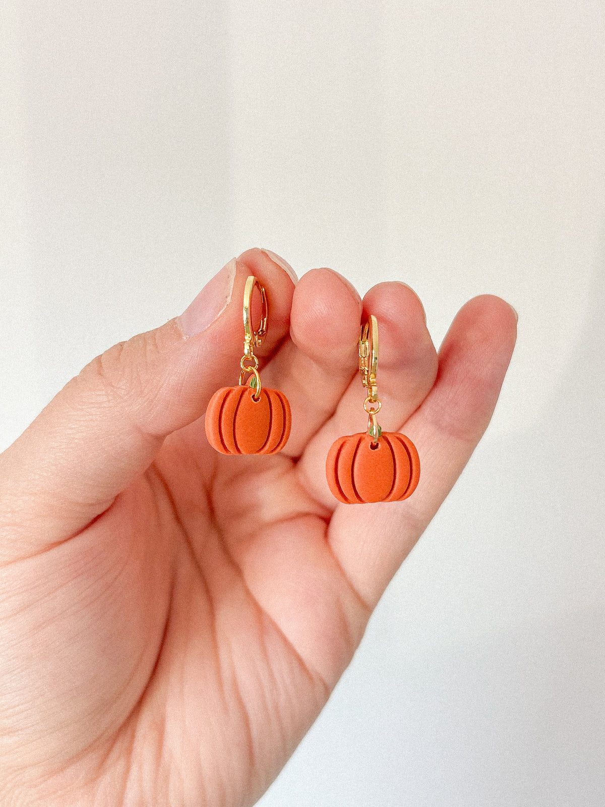 Pumpkin Huggie Earrings