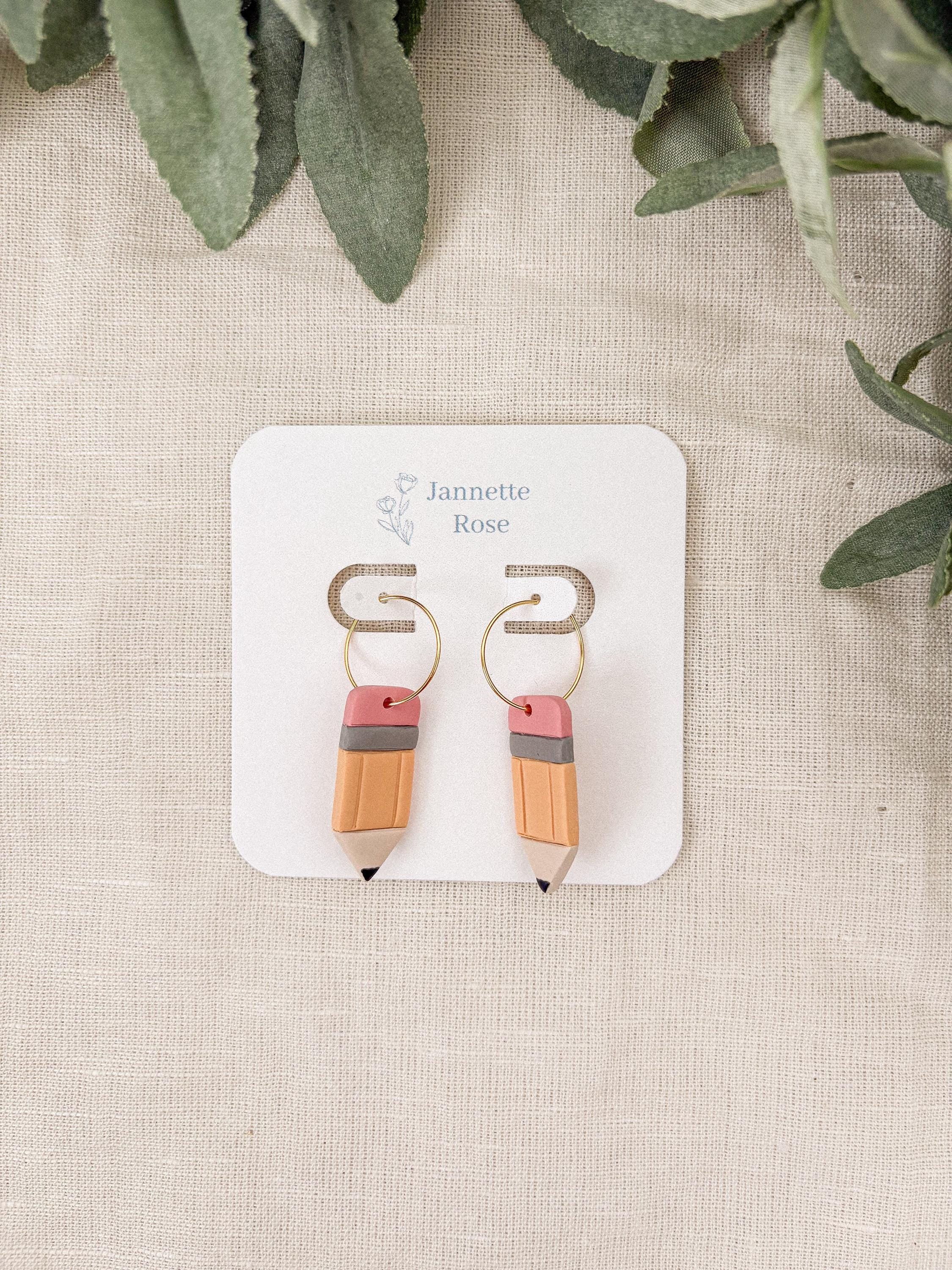 Pencil Hoop Earrings