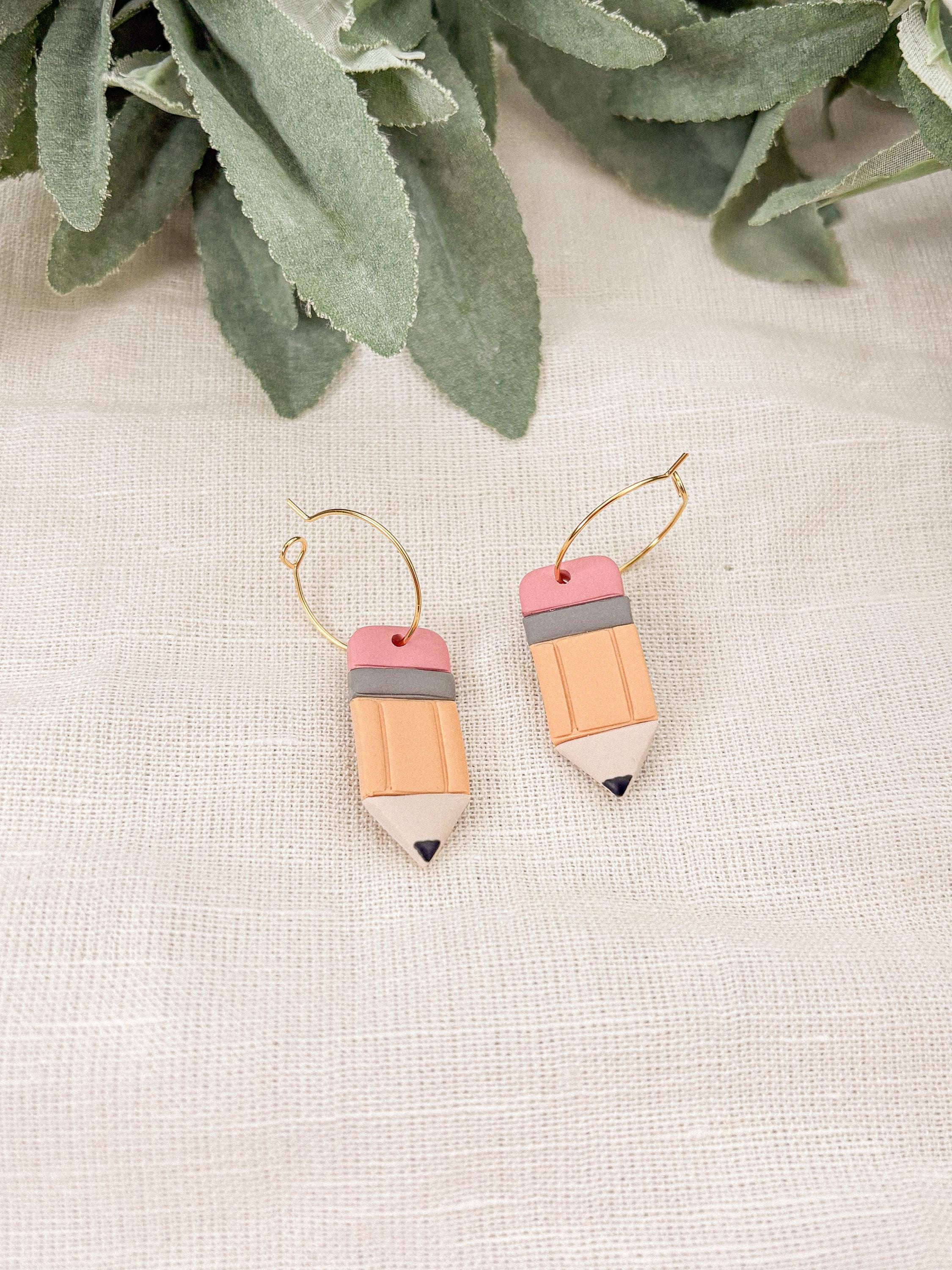 Pencil Hoop Earrings