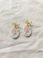 Oval and Bow Earrings