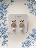 Bow + Pearl Dangle Earrings