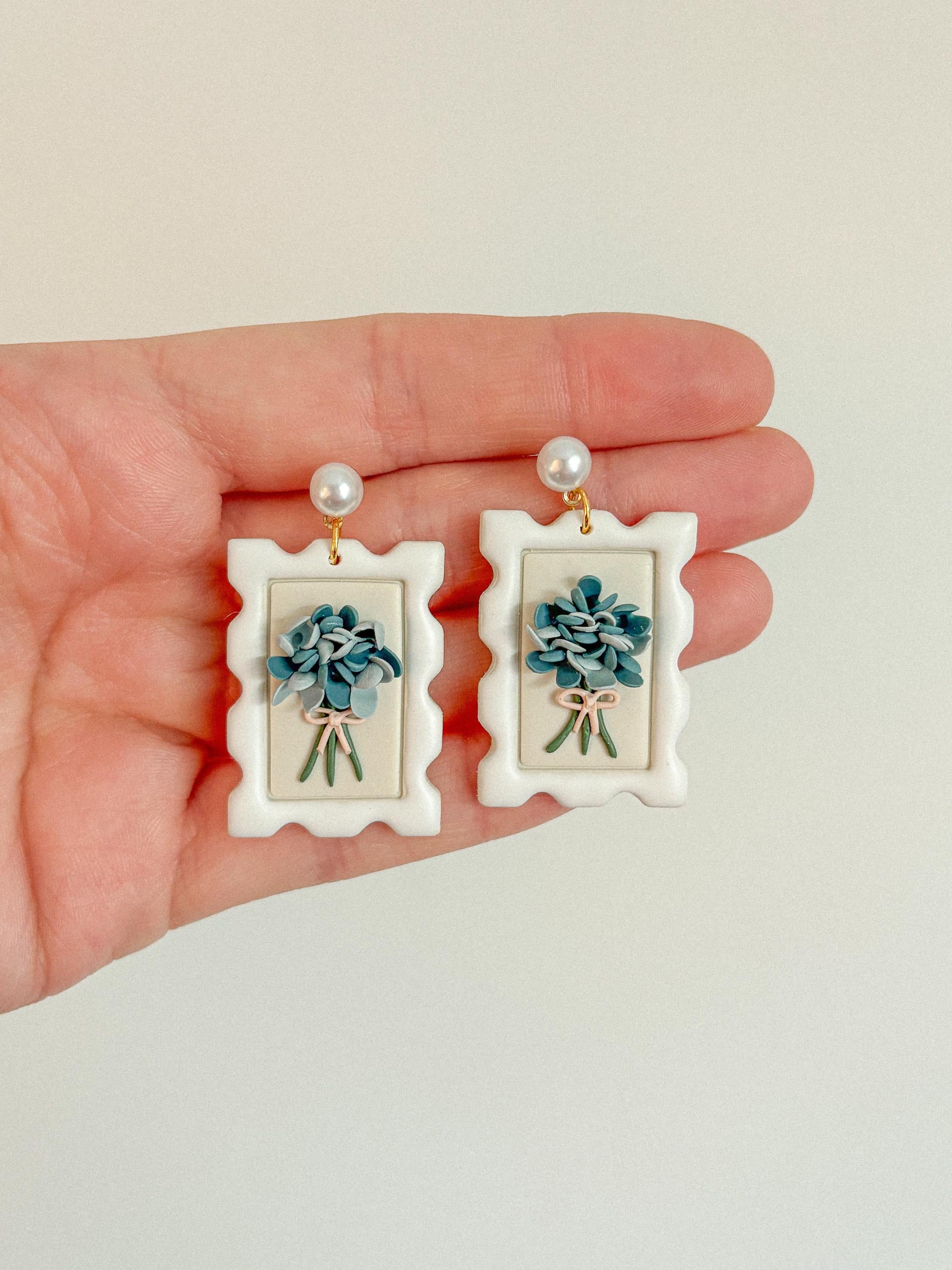 Postage Flower Earrings