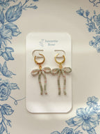 Plaid Dainty Bow Earrings